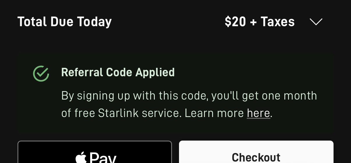 Order summary excerpt showing the Referral Code Applied badge